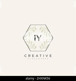 IY Initial Letter Flower Logo Template Vector premium vector Stock Vector