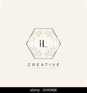 IL Initial Letter Flower Logo Template Vector premium vector Stock Vector