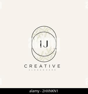IJ Initial Letter Flower Logo Template Vector premium vector Stock Vector