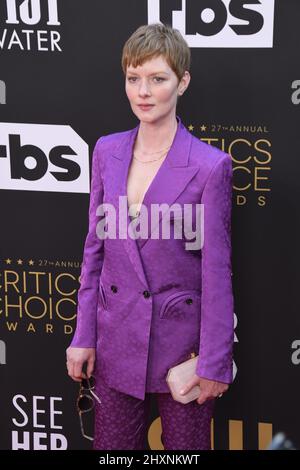 Los Angeles, USA. 13th Mar, 2022. Wrenn Schmidt arrives at the 27th Annual Critics Choice Awards held at The Fairmont Century Plaza in Los Angeles, CA on Sunday, ?March 13, 2022. (Photo By Sthanlee B. Mirador/Sipa USA) Credit: Sipa USA/Alamy Live News Stock Photo