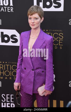 Los Angeles, USA. 13th Mar, 2022. Wrenn Schmidt arrives at the 27th Annual Critics Choice Awards held at The Fairmont Century Plaza in Los Angeles, CA on Sunday, ?March 13, 2022. (Photo By Sthanlee B. Mirador/Sipa USA) Credit: Sipa USA/Alamy Live News Stock Photo