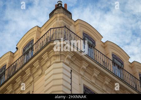 A beautiful building decorated in the old city of Lyon - France Stock Photo