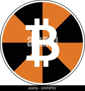 bitcoin round flat logo symbol vector illustration Stock Vector