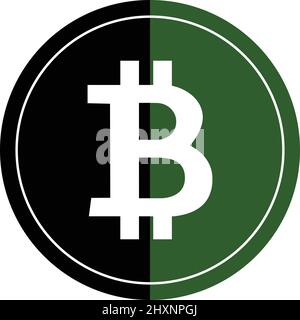 bitcoin round flat logo symbol vector illustration Stock Vector