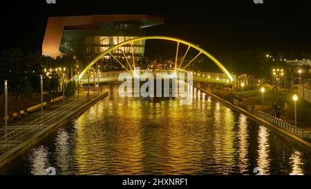 Bridge in the Songdo Central Park, Incheon, South Korea Stock Photo