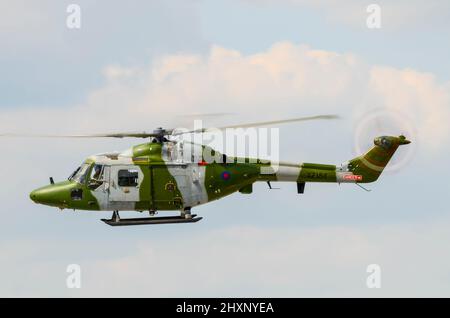 British Army Air Corps Westland WG-13 Lynx AH7 helicopter. Westland Lynx military helicopter at RIAT airshow, RAF Fairford, UK. Army Lynx Stock Photo