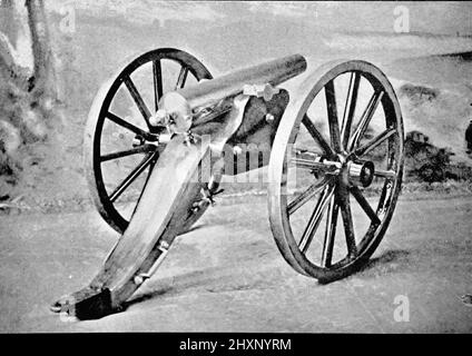 Civil War Cannon from the book ' A history of the Fifth regiment, New Hampshire volunteers, in the American civil war, 1861-1865 ' by William Child, Published in 1893 Stock Photo