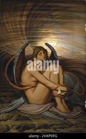 Soul in Bondage by Elihu Vedder. Oil on Canvas. Elihu Vedder (February 26, 1836 – January 29, 1923) was an American symbolist painter, book illustrator, and poet, born in New York City.[ Stock Photo