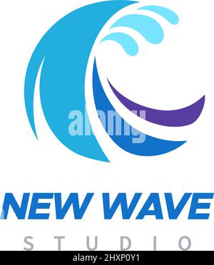 Water Wave symbol and icon Logo Template vector Stock Vector Image ...