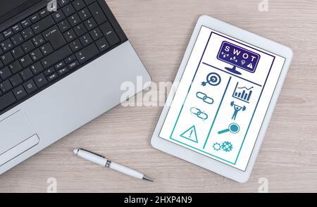 Swot concept shown on a digital tablet Stock Photo