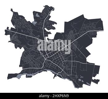 Zhytomyr vector map. Detailed map of Zhytomyr city administrative area ...