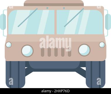 Military truck semi flat color vector object Stock Vector