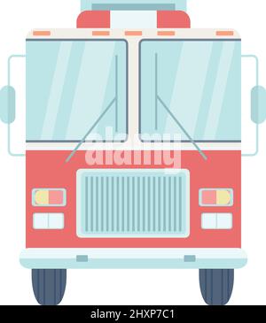 Fire engine semi flat color vector object Stock Vector