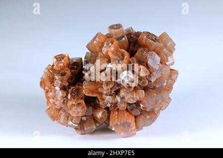 Aragonite crystals from Taouz ares Morocco.   Aragonite is a carbonate mineral, one of the three most common naturally occurring crystal forms of calc Stock Photo