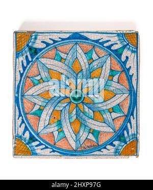 Decorative glazed Italian ceramic tile Stock Photo