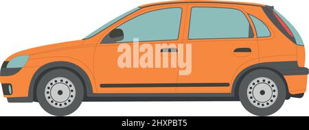 Mini car sedan on white background - Vector illustration Stock Vector