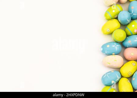 The Netherlands, March 2022. Fondant eggs on white background. High quality photo Stock Photo