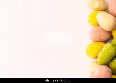The Netherlands, March 2022. Fondant eggs on white background. High quality photo Stock Photo