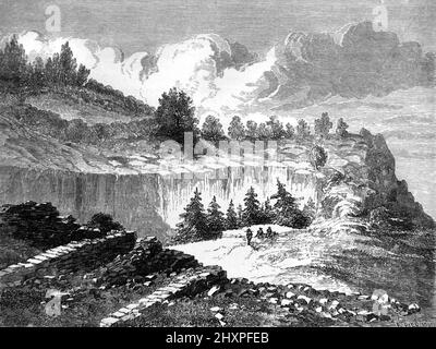 Moro Rock Sequoia National Park California US, USA or United States of America. Vintage Illustration or Engraving 1860. Stock Photo