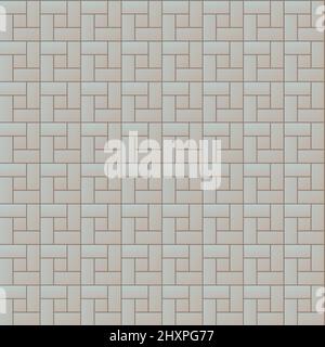 Stone pavement from concrete tiles. Seamless pattern. Road and area. Cartoon cute style illustration. Vector. Stock Vector