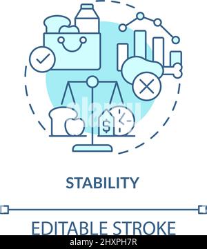Stability turquoise concept icon Stock Vector