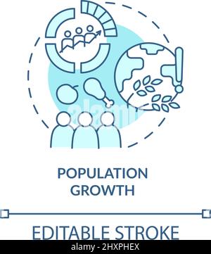 Population growth turquoise concept icon Stock Vector