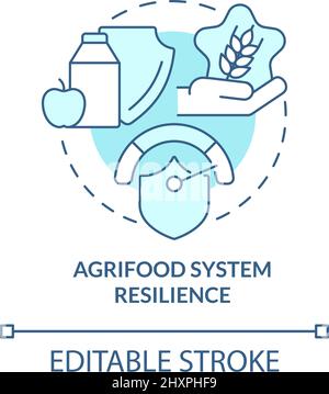 Agrifood system resilience turquoise concept icon Stock Vector