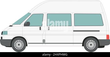 Big white passenger truck isolated on white background - Vector illustration Stock Vector