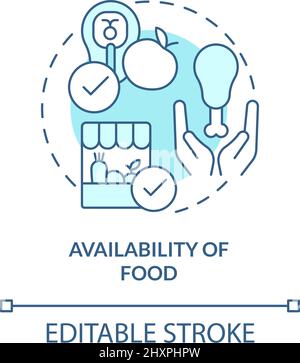 Availability of food turquoise concept icon Stock Vector