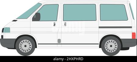 Big white passenger truck isolated on white background - Vector illustration Stock Vector