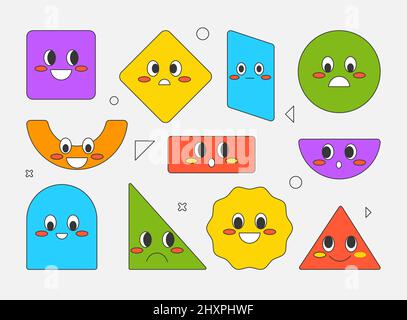 Geometric stickers set Stock Vector