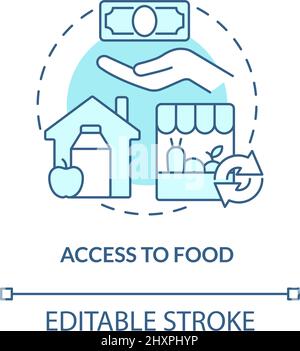 Access to food turquoise concept icon Stock Vector