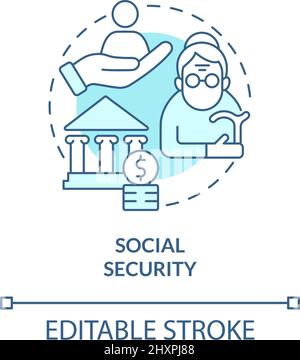 Social security turquoise concept icon Stock Vector
