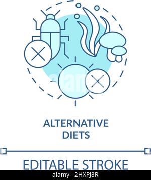Alternative diets turquoise concept icon Stock Vector