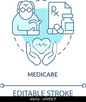 Medicare turquoise concept icon Stock Vector