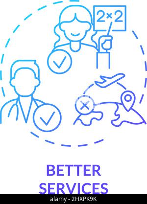 Better services blue gradient concept icon Stock Vector