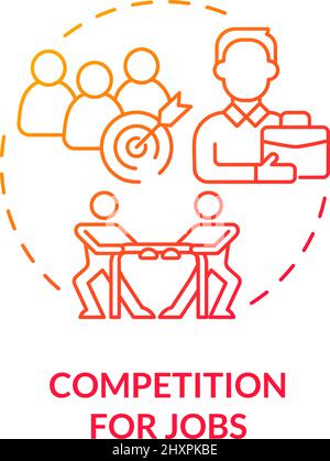 Competition for jobs red gradient concept icon Stock Vector