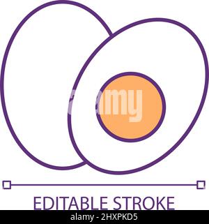 Hard boiled eggs RGB color icon Stock Vector