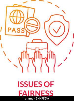 Issues of fairness red gradient concept icon Stock Vector