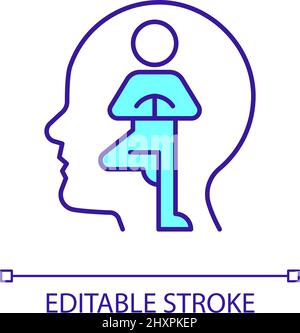 Practices for mental balance RGB color icon Stock Vector