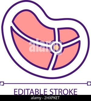 Steak RGB color icon Stock Vector