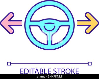 Choosing way to drive RGB color icon Stock Vector