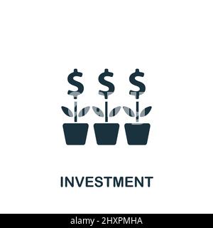 Investment icon. Monochrome simple icon for templates, web design and infographics Stock Vector