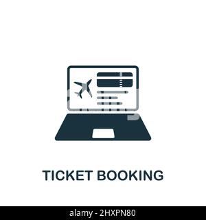Ticket Booking icon. Monochrome simple icon for templates, web design and infographics Stock Vector