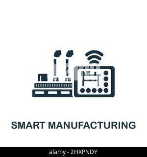 Smart Manufacturing icon. Monochrome simple icon for templates, web design and infographics Stock Vector