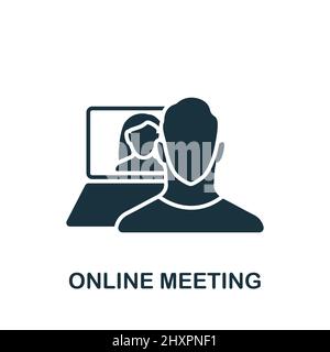 Online Meeting icon. Monochrome simple icon for templates, web design and infographics Stock Vector