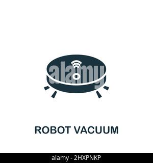 Robot Vacuum icon. Monochrome simple icon for templates, web design and infographics Stock Vector