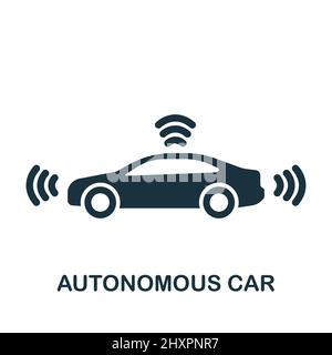 Autonomous Car icon. Simple line element symbol for templates, web design and infographics. Stock Vector