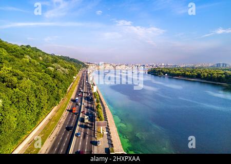 Riverside highway in Kiev, Ukraine Stock Photo