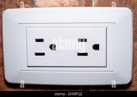 North American U.S. electrical socket outlet plug isolated Stock Photo